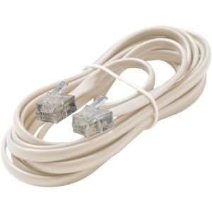    CL4557 7 Ivory 6 Conductor Telephone Line Cord Electronics