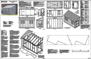 x12 Slant / Lean To Style Shed Plans, See Samples  