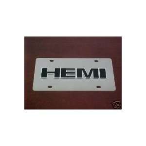 DODGE HEMI LICENSE PLATE TAG STAINLESS STEEL POLISH TO A CHROME FINISH
