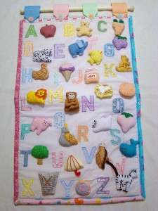 FABRIC EDUCATIONAL ABC ALPHABET LEARNING PLAYSET WALL HANGING~NEW 