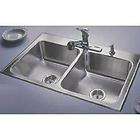   DL 1625 B GR 4 16x25 SS Sink 4 Hole, 2 Bowl 18 gauge 304 SS top mount