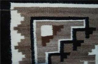    Navajo Rug Two Grey Hills Hand Spun Woven American Indian Blanket