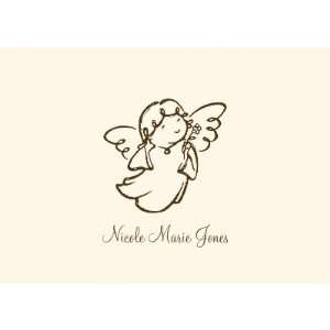  Baptism Sweet Angel Holding a Flower Personalized Cards 