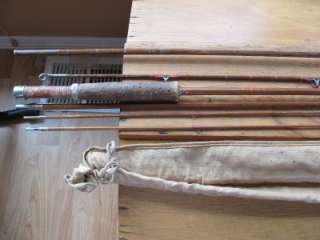 Vintage Split Bamboo Fly Fishing Rods/Poles w/Canvas Case  