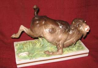 Old or Antique Porcelain Buffalo Figurine Austrian ?  