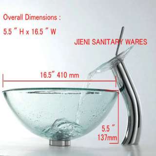 VICTORY CLEAR COLOR TEMPERED GLASS SINK WITH BRASS FAUCET K 08  