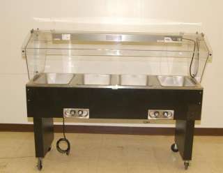 Eagle 4 Bay Electric Steam Table w/ Sneezeguard, 64  