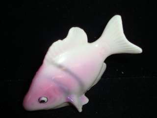   Occupied Japan Pink Porcelain Aquarium Fish Figurine Statue  