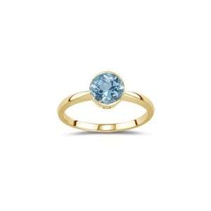  1.60 Cts Aquamarine Solitaire Ring in 18K Yellow Gold 6.5 