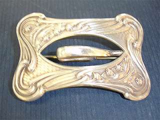 Silverplate Art Nouveau Ladies Belt Buckle  