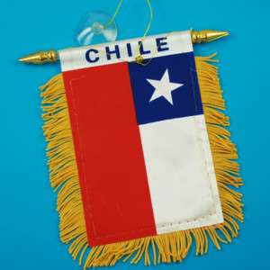 CHILE FLAG MINI BANNER CAR WINDOW MIRROR  