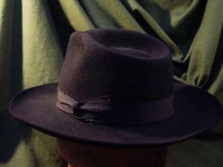 Vintage BORSALINO Fedora Hat Trionfo Black Kamish Label Size 7  