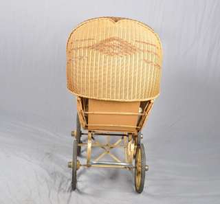 Antique 1920s WICKER BABY DOLL CARRIAGE BUGGY HEDSTROM UNION MFG.Co 