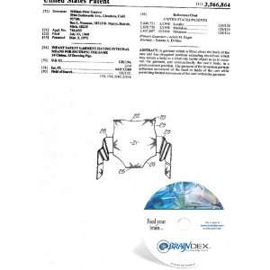  NEW Patent CD for INFANT SAFETY GARMENT HAVING INTEGRAL 