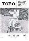   TORO 25 COLT REFERENCE DRAWING & PARTS LIST MANUAL RIDING REEL MOWER