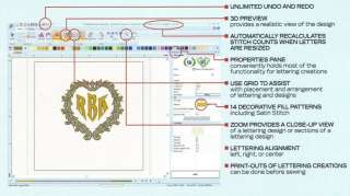 Brother ELS Lettering Embroidery Machine Software New 012502543695 