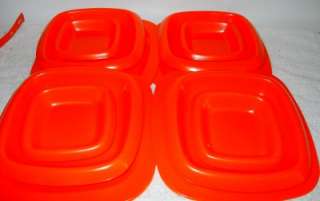   Master Picnic Basket Set Plastic Orange Plates Cups Handle  