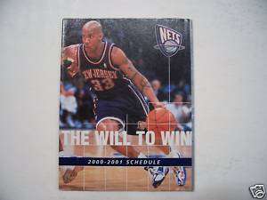 2000 01 New Jersey Nets Basketball Pocket Schedule  