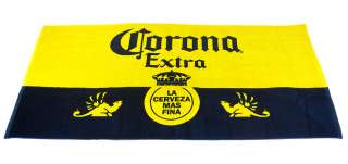 Blue / Yellow Corona Extra Crown Logo Beach Towel  