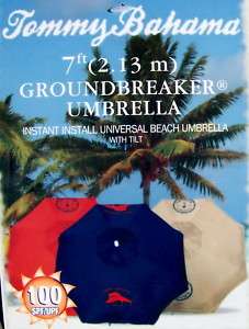 FT TOMMY BAHAMA Beach Umbrella w/carry case 100 SPF  