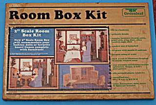 GREENLEAF DOLLHOUSE SIZE  ROOM BOX KIT WITH FURNITURE, 2 IN. SCALE 