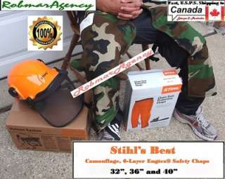 Stihls Best   Camouflage, 6 Layer Engtex® Protective Chaps & Helmet 