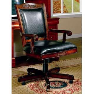 Black Leather Like Vinyl Home Office Chair by Coaster F  