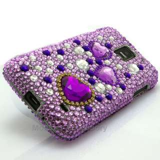 Purple Heart Bling Hard Case Cover For Samsung Galaxy S2 Skyrocket 