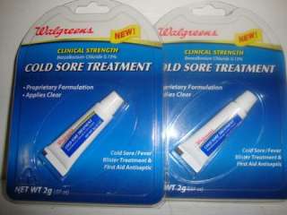 Lot of 2 Cold Sore / Fever Blister Treatment   Walgreens   First Aid 