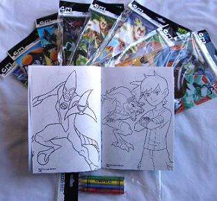 12 Cartoon Network Ben 10 Coloring Book & 48 pcs Crayon  