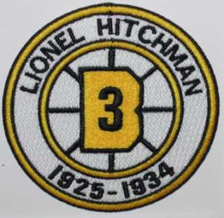 LIONEL HITCHMAN #3 RETIREMENT PATCH NHL BOSTON BRUINS  