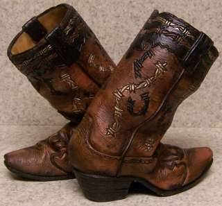 Wine Bottle Holder and/or Decorative Sculpture Pair of Cowboy Boots 