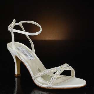   Madelyn strappy white wedding shoes with pearls and beading  