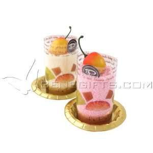  Cupcake Cherry (pink) & Vanilla (cream) Mousse pastry Towel 