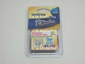 Brother MK232 M 1/2 R/W Ptouch label tape PT70 MK 232  