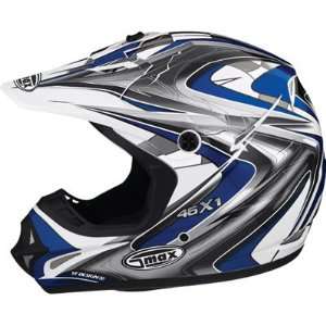  G Max GM46X 1 Helmet , Color Core White/Blue/Silver, Size 
