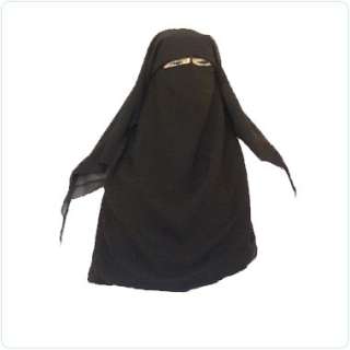 Black Saudi Niqab veil burqa face cover islamic clothes  