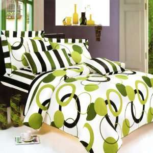  Blancho Bedding   [Artistic Green] Luxury 8PC MEGA Comforter 