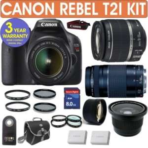 Canon Rebel T2i Digital SLR Camera + 8 Lens Camera Kit  