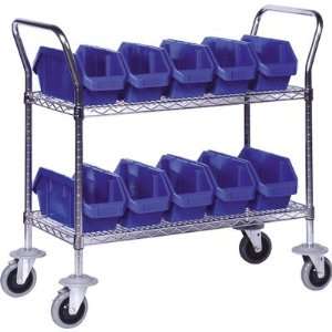 Shelf Mobile Wire Cart with Quick Pick Bins Bin Color Blue, Bin 