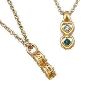    GoldPlated Sisters Birthstone Necklace 2 birthstones Jewelry