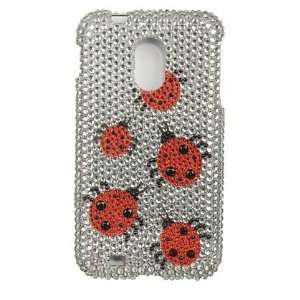 com VMG Silver Red Lady Bug Design Hard 2 Pc Plastic Bling Case Cover 
