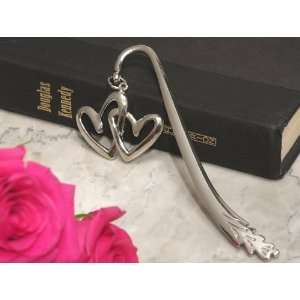  Silver Double heart bookmark