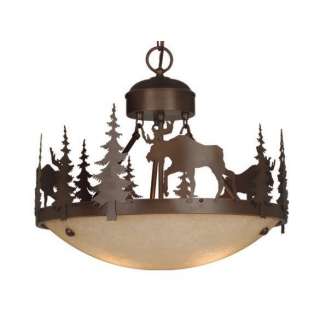   Moose Semi Flush Ceiling Lighting Fixture OR Pendant, Bronze  