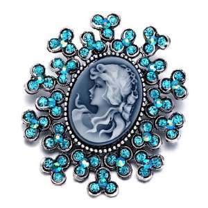   Blue Beauty Cameo Brooches And Pins Vintage Pugster Jewelry