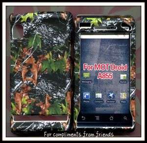 Motorola Droid A855 Verizon phone cover case Camo leafs  
