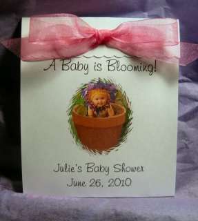 Baby Shower Favors 24 Personalized Flower Seed Packets  