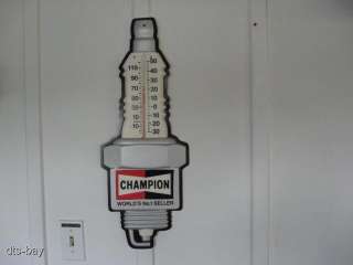 Vintage Plastic Champion Spark Plug Advertising Thermometer Sign
