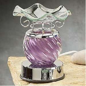  Spiral Glass Purple Electric Oil Burner 35w Bulb Switch 