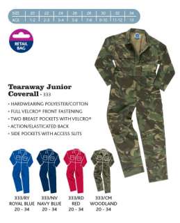 Childrens Overalls/coveralls play/bike/work camouflage  